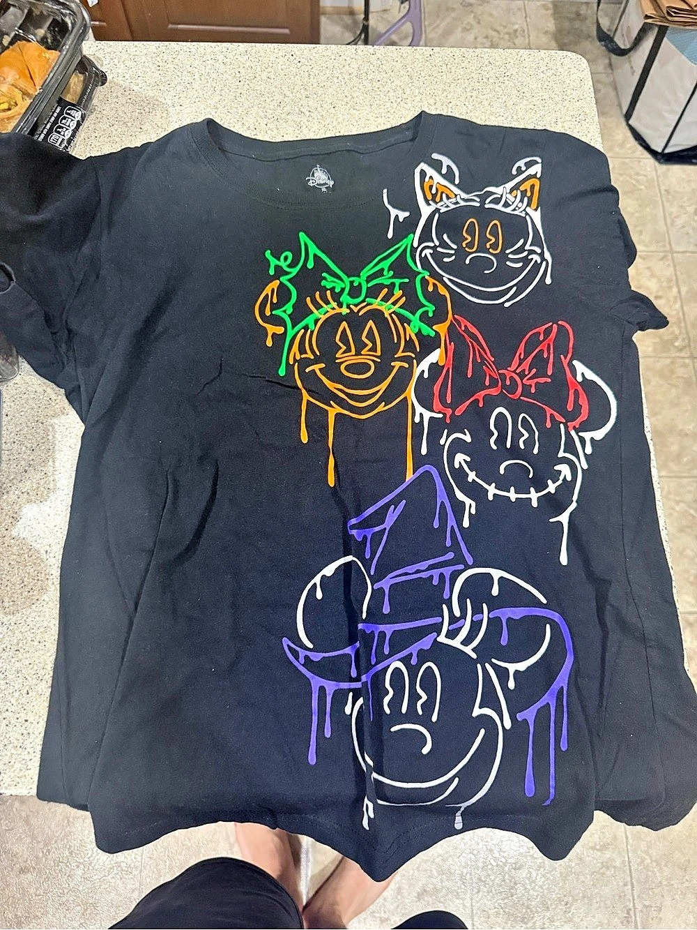 Disney Halloween Neon Mickey Mouse graphic tee